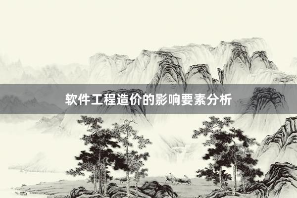 软件工程造价的影响要素分析