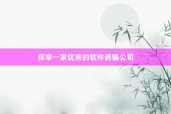 保举一家优秀的软件诱骗公司