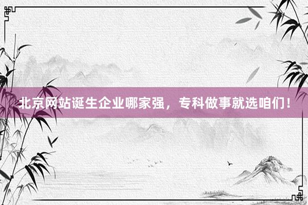 北京网站诞生企业哪家强，专科做事就选咱们！